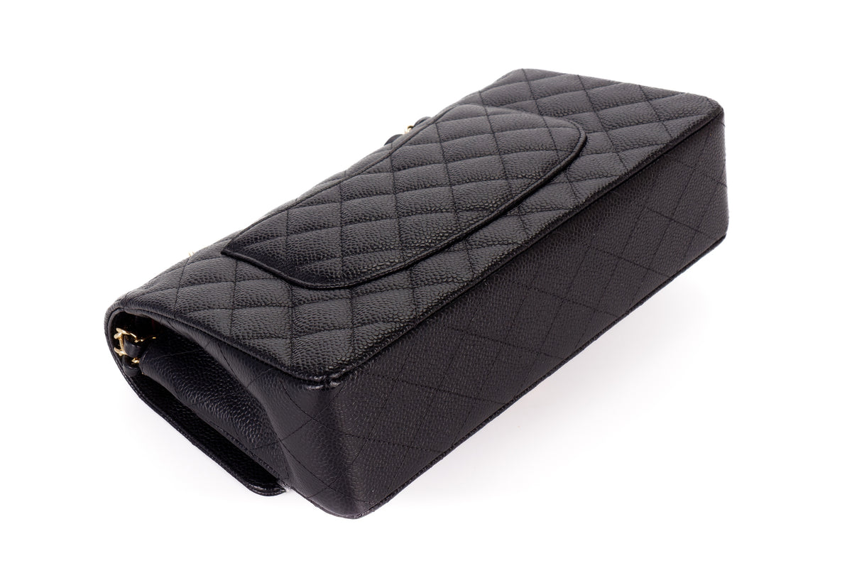 Chanel Medium Classic Flap Black Caviar Gold Hardware - view 14