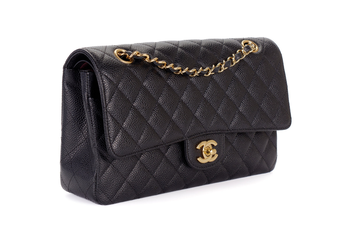 Chanel Medium Classic Flap Black Caviar Gold Hardware - view 2