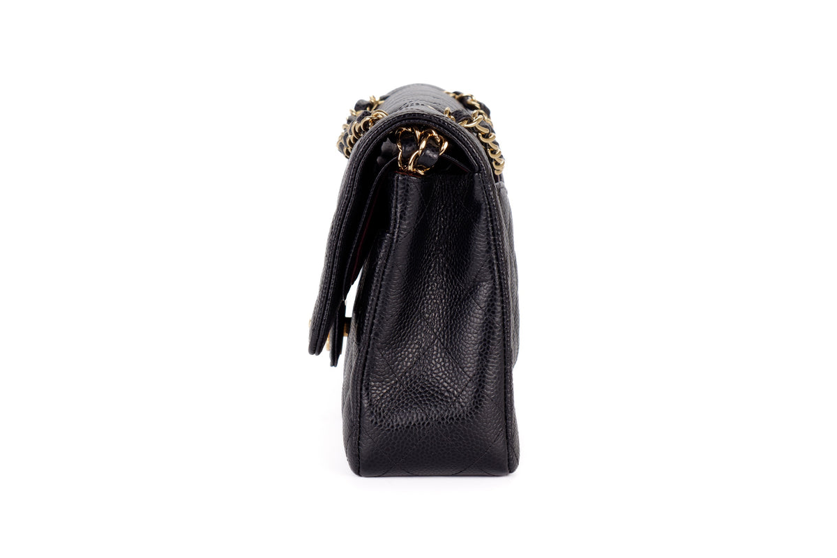 Chanel Medium Classic Flap Black Caviar Gold Hardware - view 4