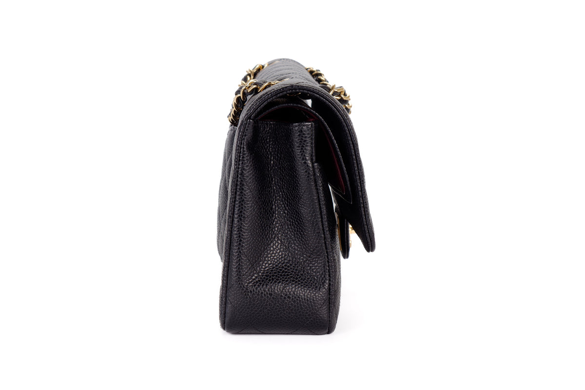 Chanel Medium Classic Flap Black Caviar Gold Hardware - view 5
