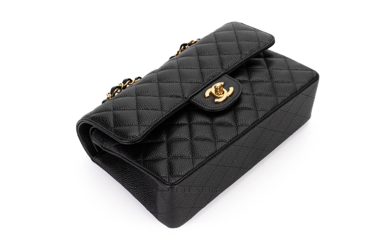 Chanel Medium Classic Flap Black Caviar Gold Hardware - view 12