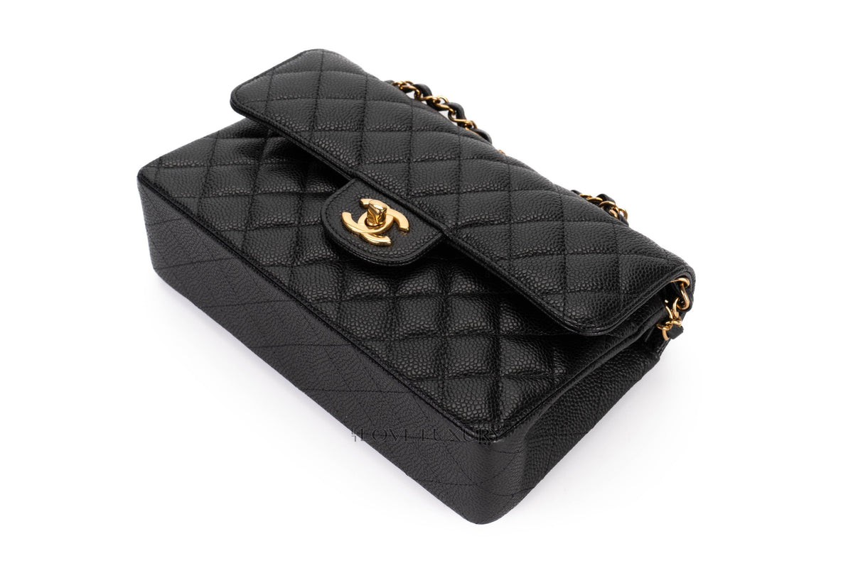 Chanel Medium Classic Flap Black Caviar Gold Hardware - view 13