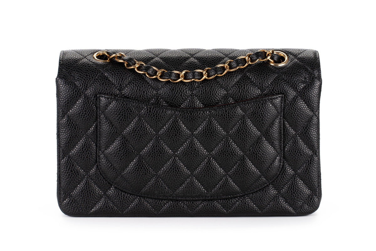 Chanel Medium Classic Flap Black Caviar Gold Hardware - view 3