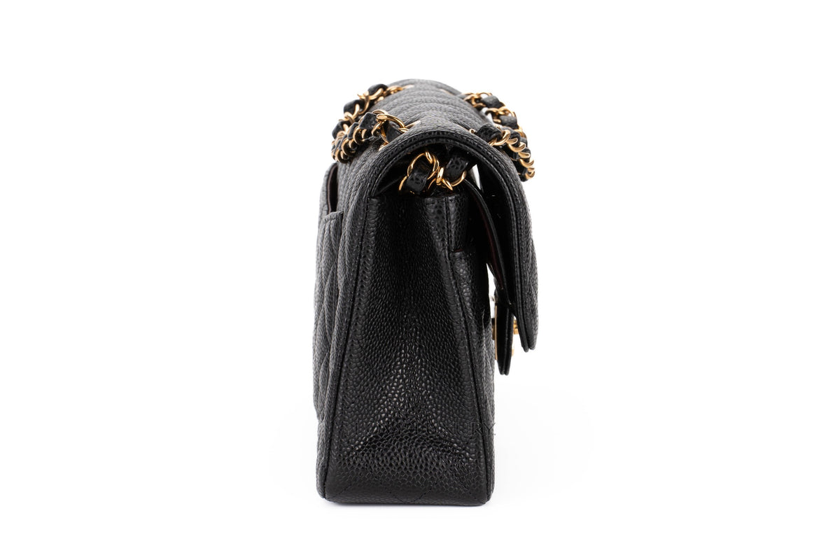Chanel Medium Classic Flap Black Caviar Gold Hardware - view 5