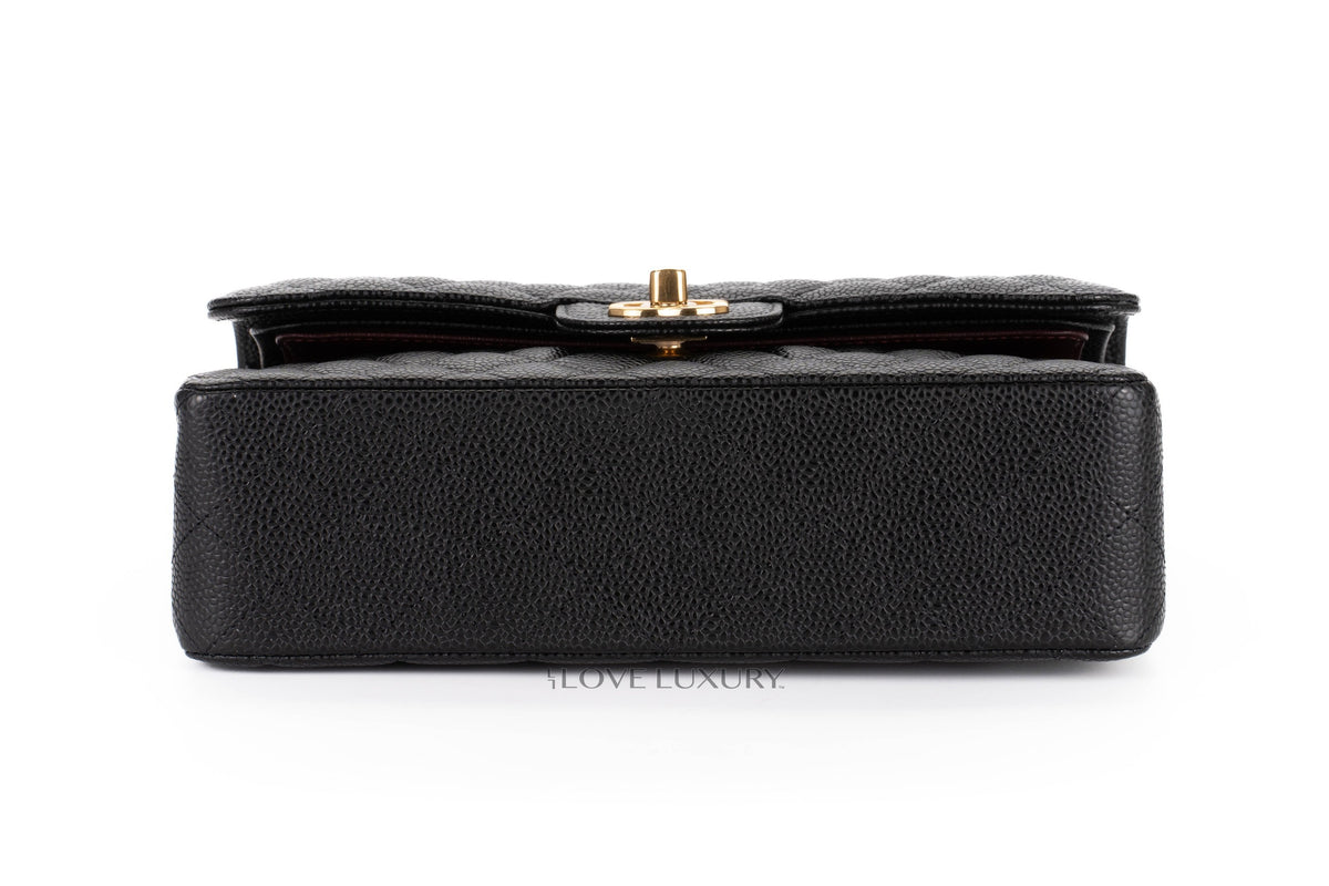 Chanel Medium Classic Flap Black Caviar Gold Hardware - view 6