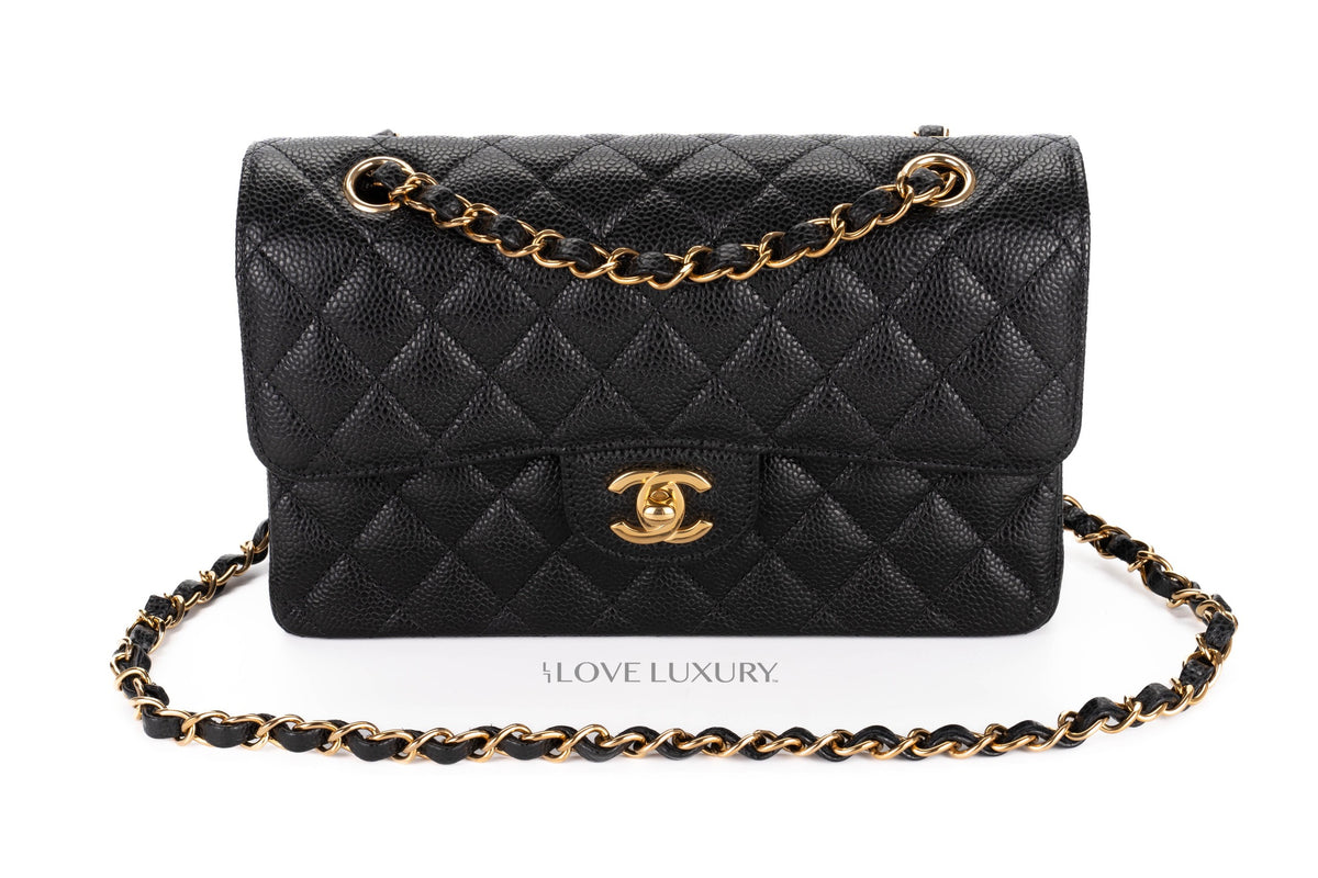 Chanel Medium Classic Flap Black Caviar Gold Hardware - view 8