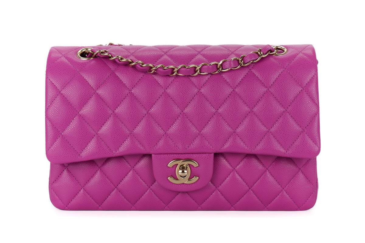 Chanel Medium Classic Flap Violet Caviar Light Gold Hardware - view 1