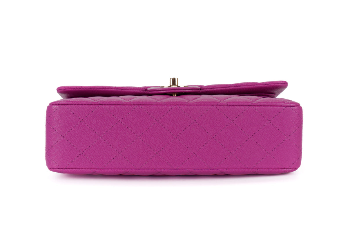 Chanel Medium Classic Flap Violet Caviar Light Gold Hardware - view 6