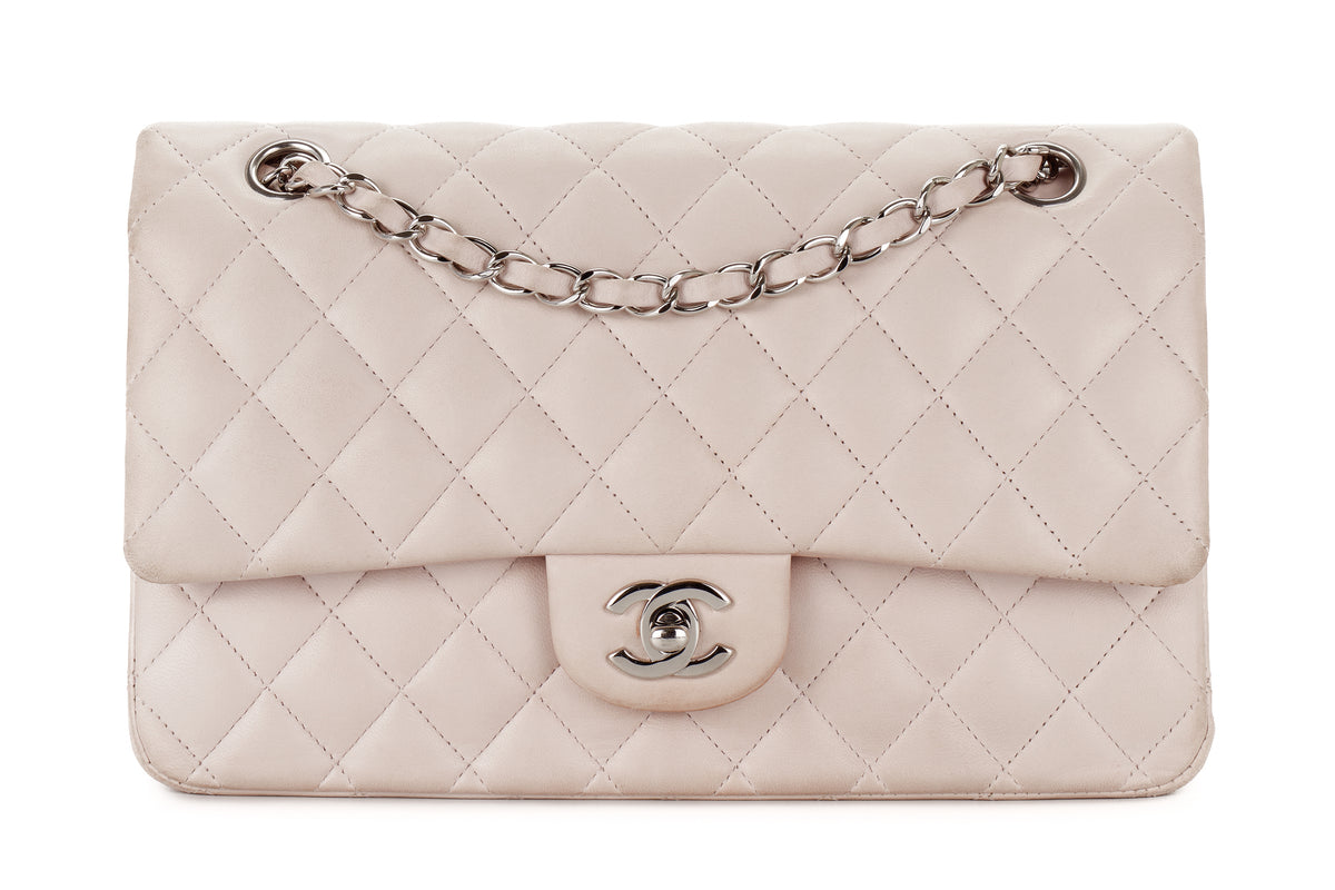 Chanel Medium Classic Flap Pale Pink Lambskin Silver Hardware - view 1
