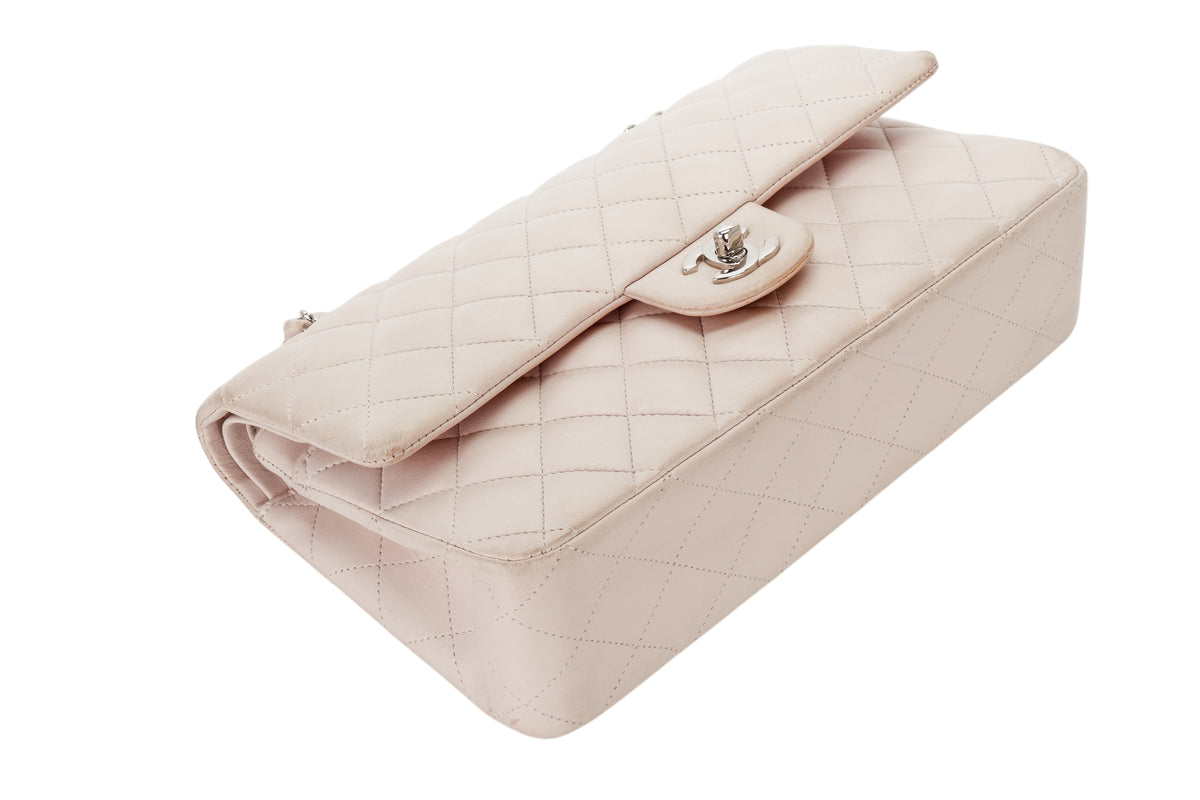 Chanel Medium Classic Flap Pale Pink Lambskin Silver Hardware - view 11