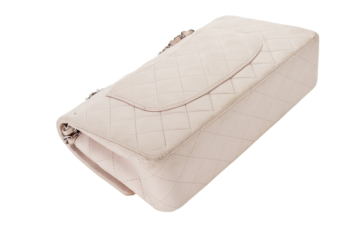 Chanel Medium Classic Flap Pale Pink Lambskin Silver Hardware - view 13