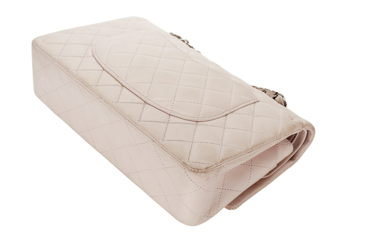 Chanel Medium Classic Flap Pale Pink Lambskin Silver Hardware - view 14