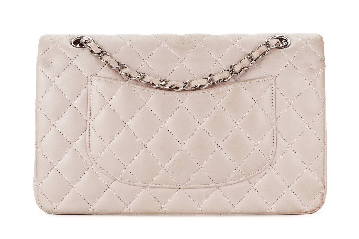 Chanel Medium Classic Flap Pale Pink Lambskin Silver Hardware - view 3