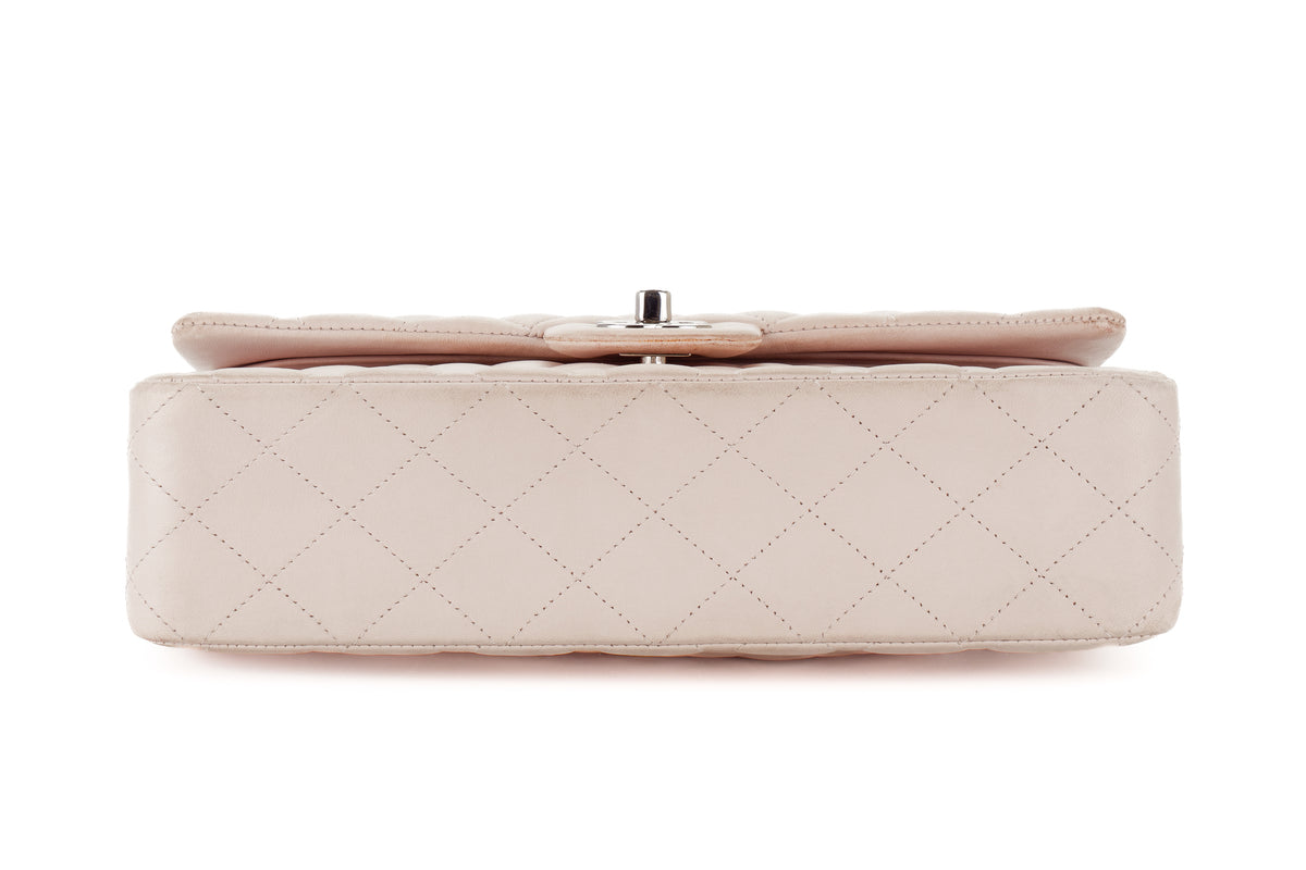 Chanel Medium Classic Flap Pale Pink Lambskin Silver Hardware - view 6