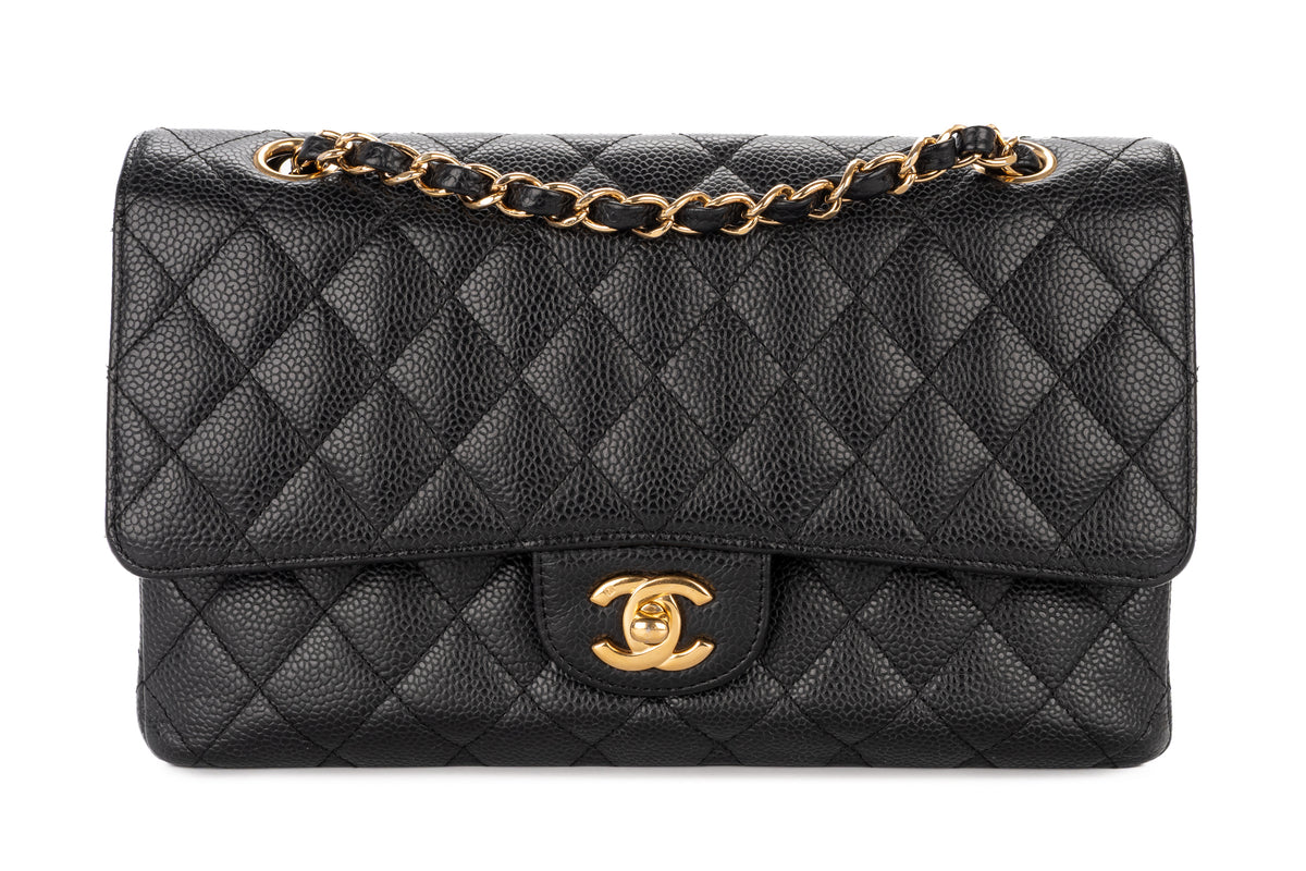 Chanel Medium Double Classic Flap Black Caviar Leather 18K Gold Hardware - view 1