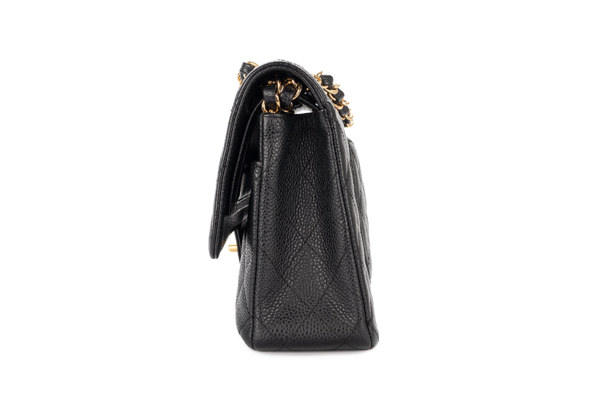 Chanel Medium Double Classic Flap Black Caviar Leather 18K Gold Hardware - view 4