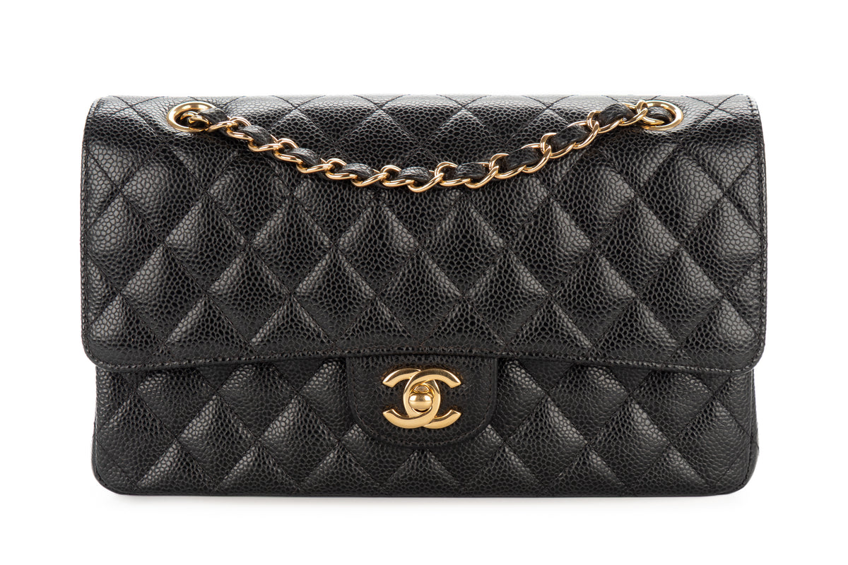 Chanel Medium Double Classic Flap Black Caviar Gold Hardware - view 1