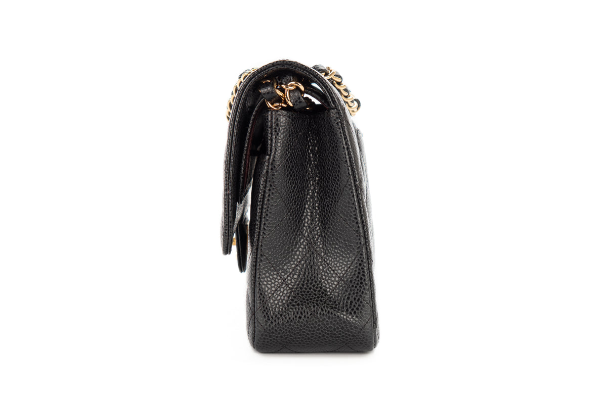 Chanel Medium Double Classic Flap Black Caviar Gold Hardware - view 4