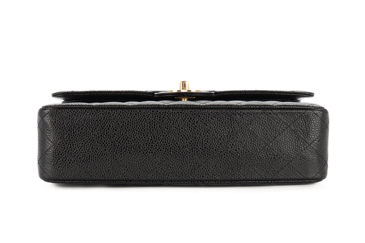 Chanel Medium Double Classic Flap Black Caviar Gold Hardware - view 6