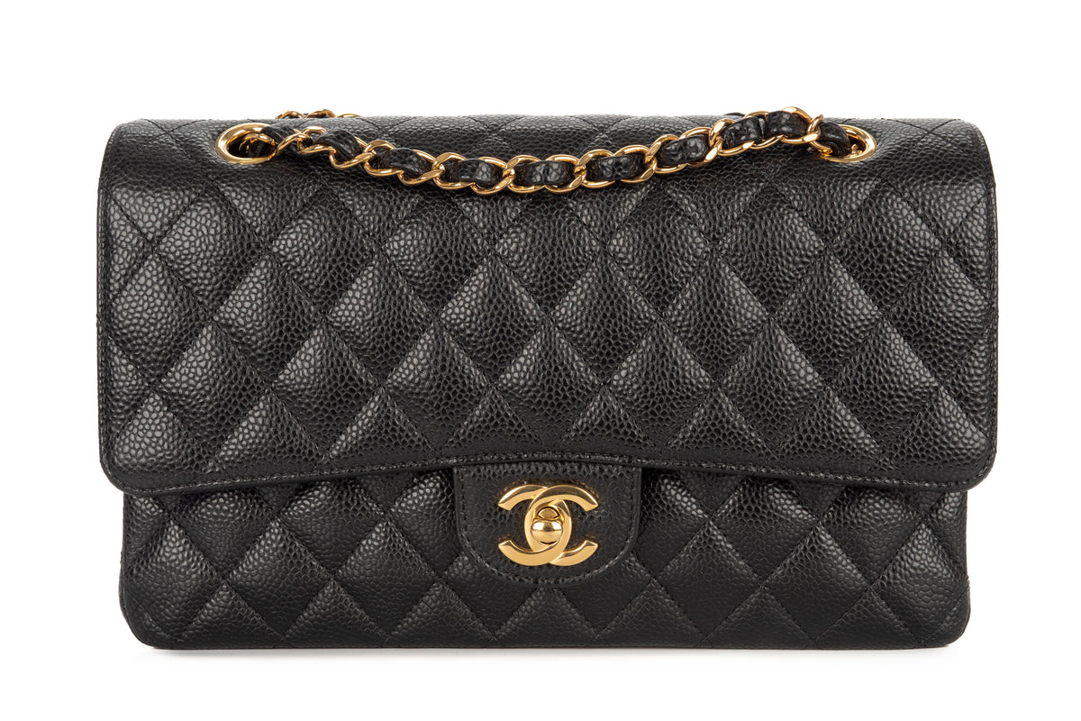 Chanel Medium Double Classic Flap Black Caviar Gold Hardware - view 1