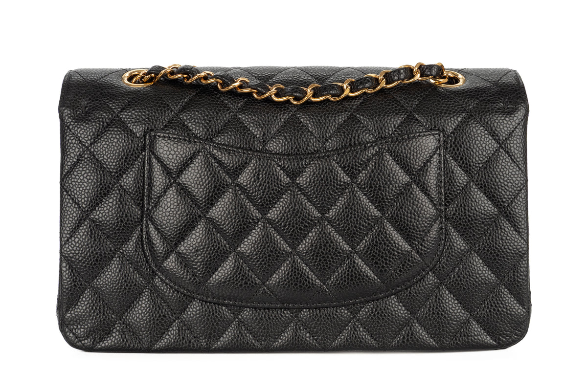 Chanel Medium Double Classic Flap Black Caviar Gold Hardware - view 3