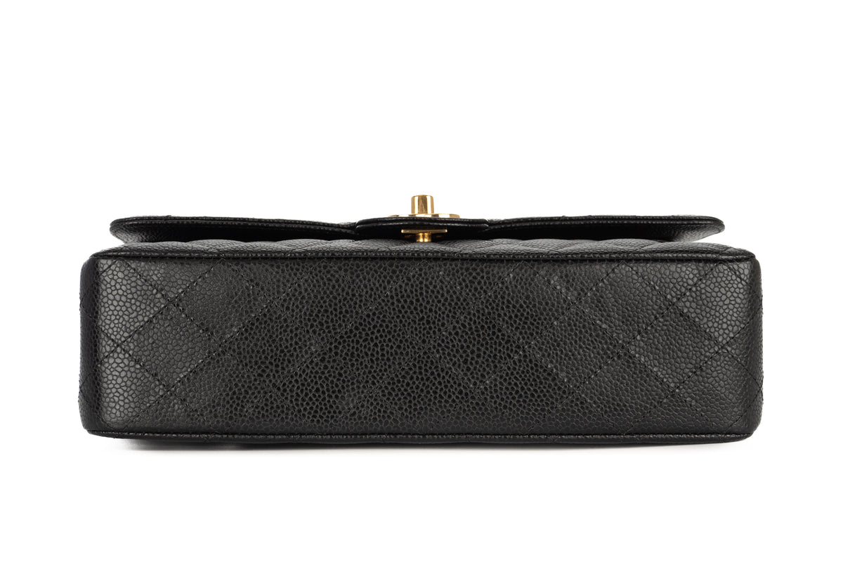 Chanel Medium Double Classic Flap Black Caviar Gold Hardware - view 6