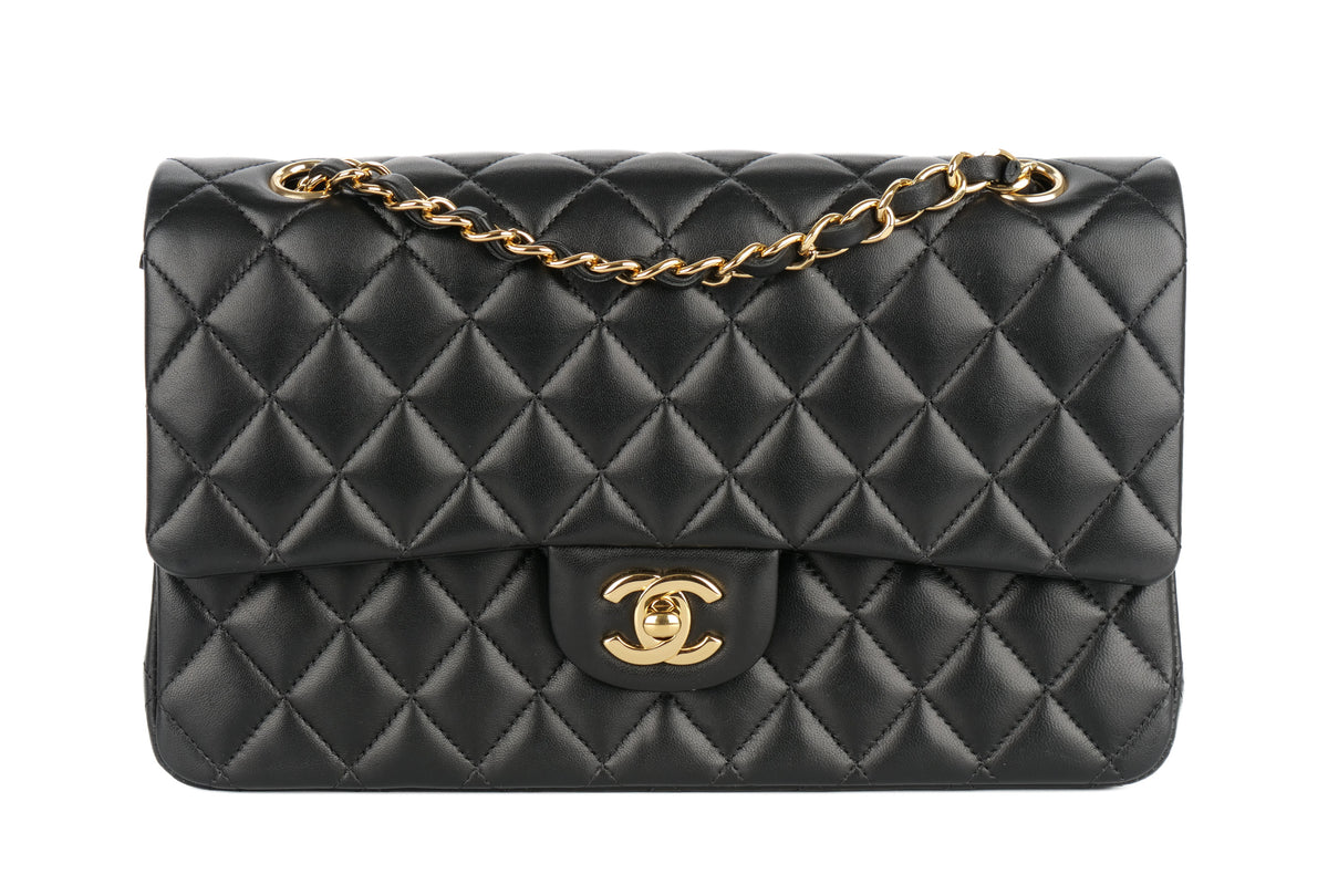 Chanel Medium Double Classic Flap Black Lambskin Gold Hardware - view 1
