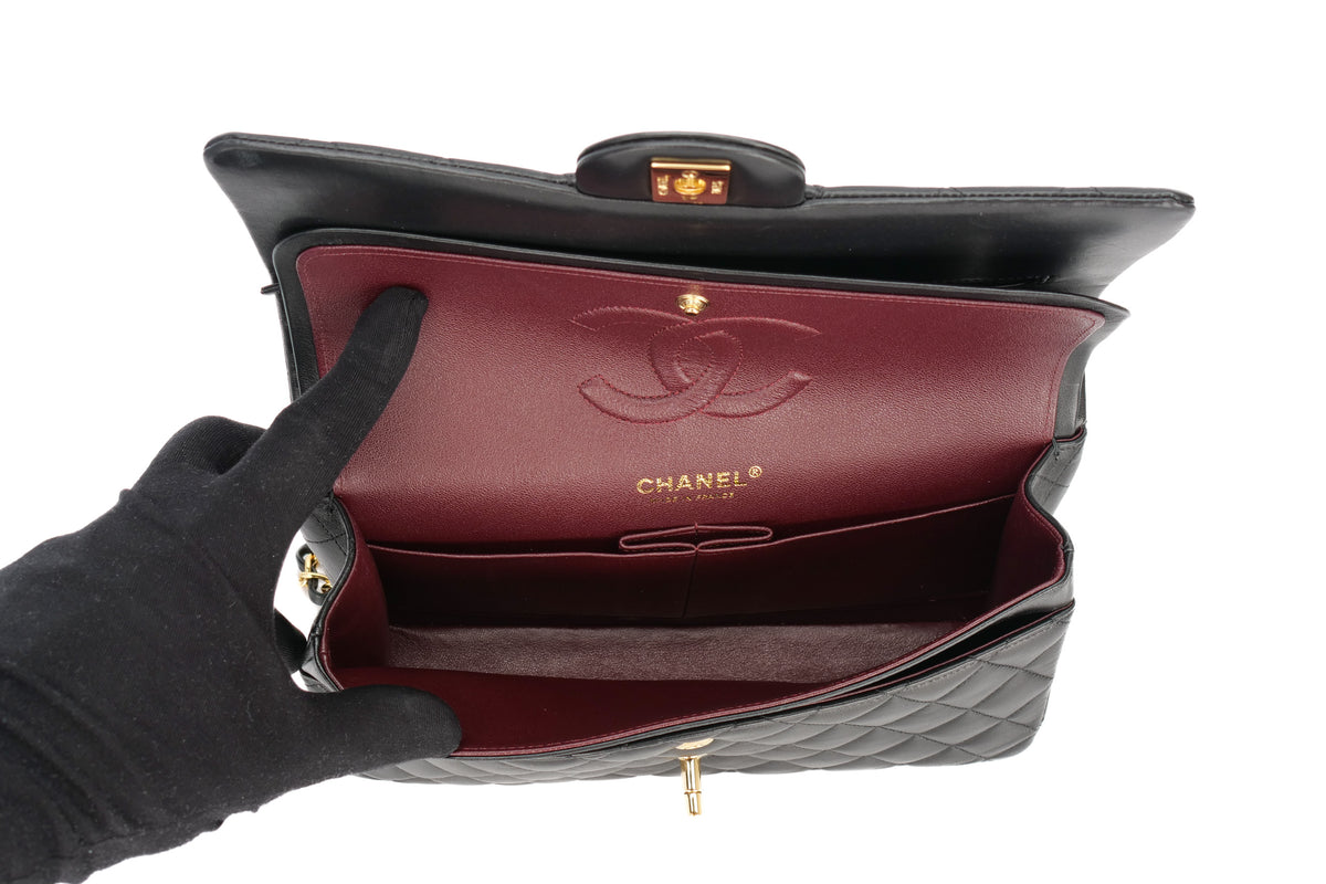 Chanel Medium Double Classic Flap Black Lambskin Gold Hardware - view 11