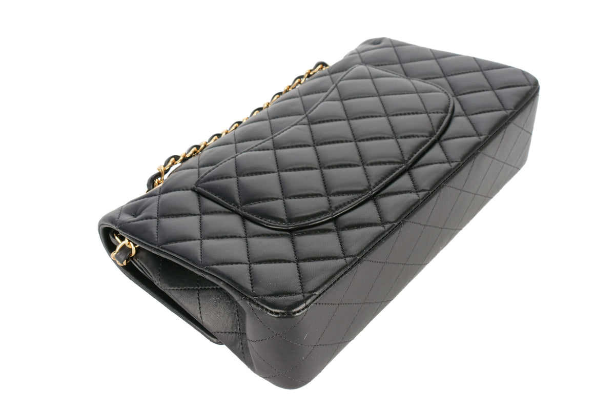 Chanel Medium Double Classic Flap Black Lambskin Gold Hardware - view 14