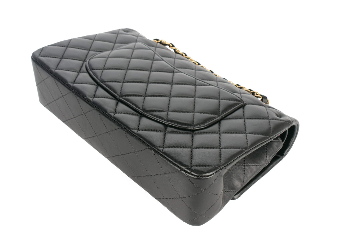 Chanel Medium Double Classic Flap Black Lambskin Gold Hardware - view 15