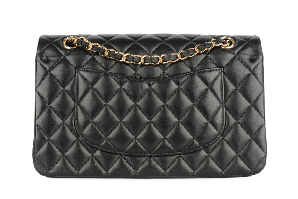 Chanel Medium Double Classic Flap Black Lambskin Gold Hardware - view 3