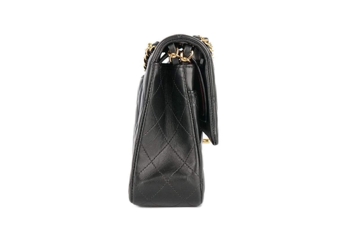 Chanel Medium Double Classic Flap Black Lambskin Gold Hardware - view 5
