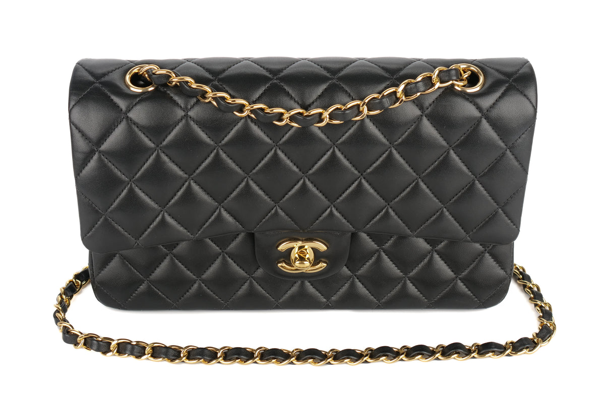 Chanel Medium Double Classic Flap Black Lambskin Gold Hardware - view 8