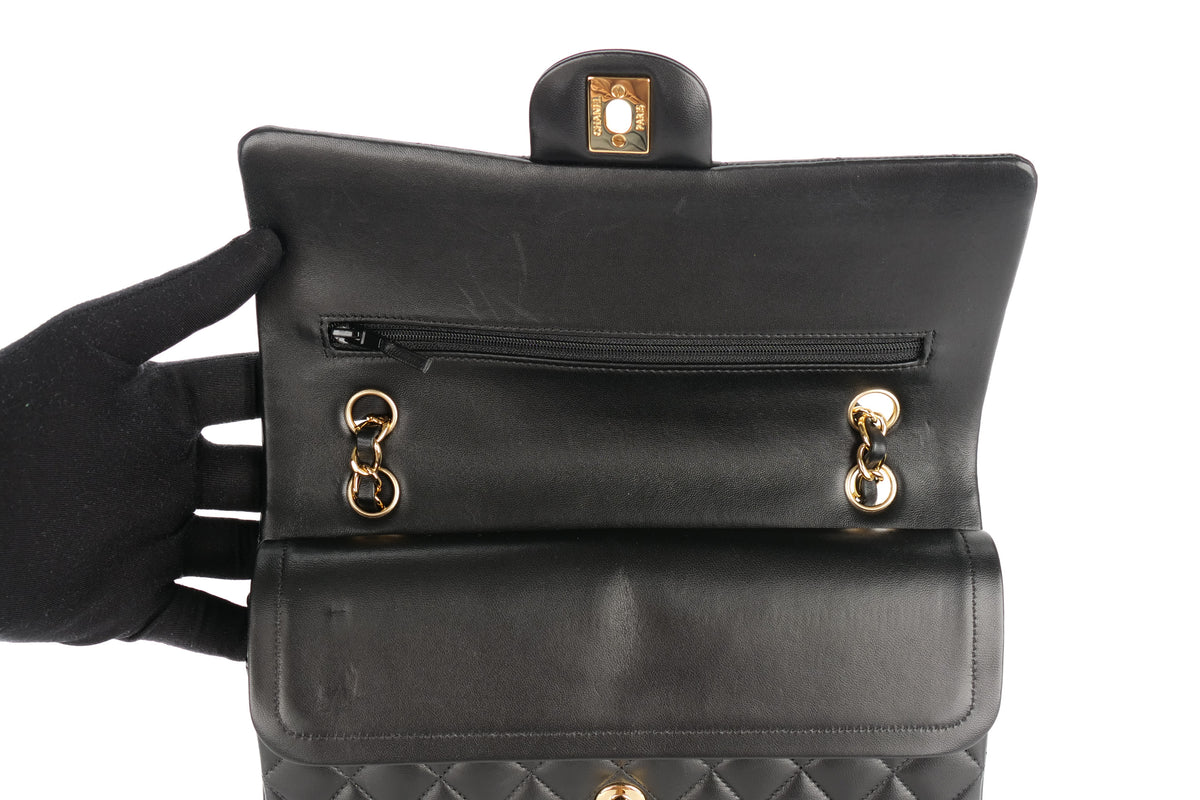 Chanel Medium Double Classic Flap Black Lambskin Gold Hardware - view 9