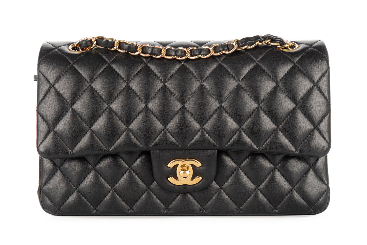 Chanel Medium Double Classic Flap Black Lambskin Gold Hardware - view 1