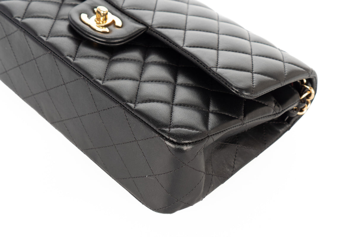 Chanel Medium Double Classic Flap Black Lambskin Gold Hardware - view 13