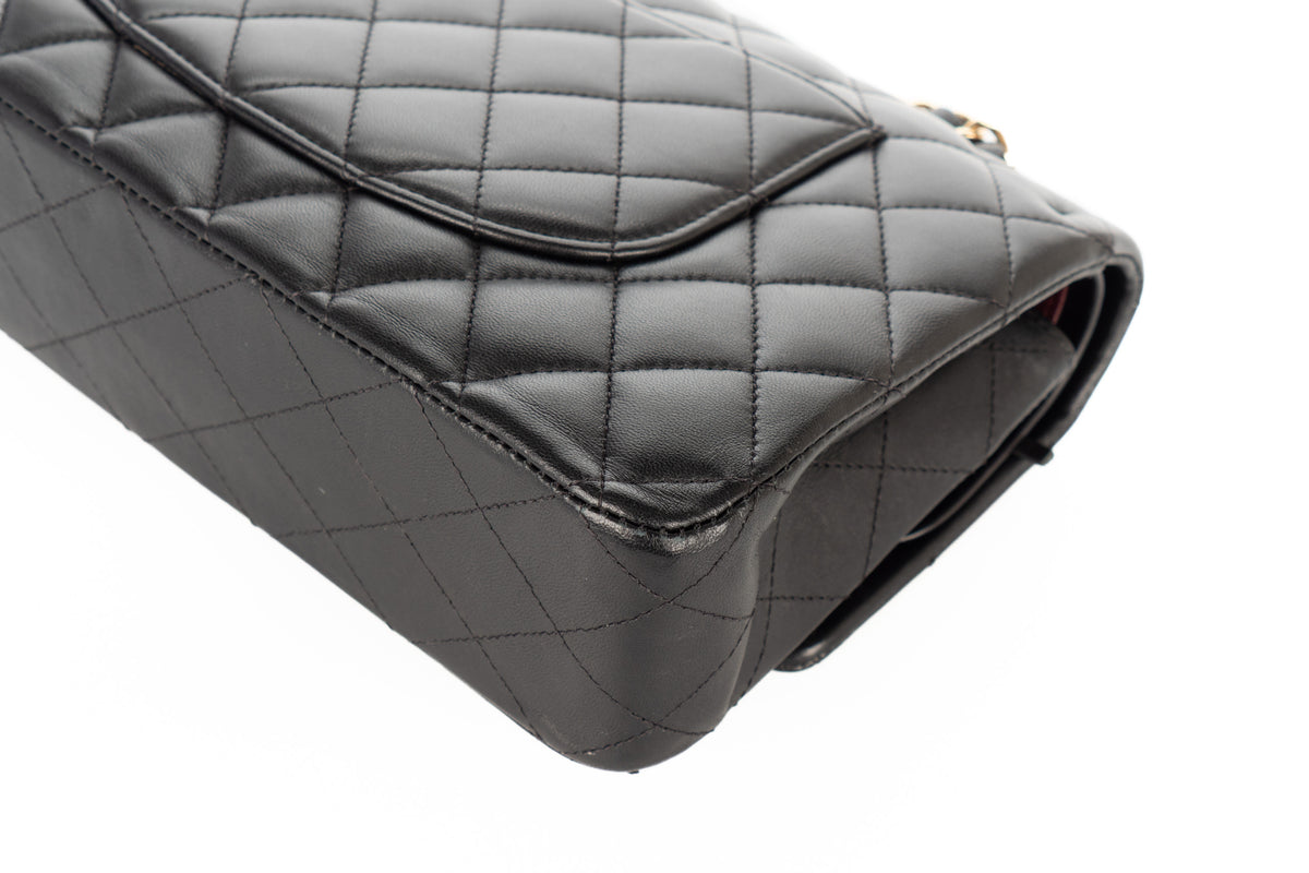 Chanel Medium Double Classic Flap Black Lambskin Gold Hardware - view 15