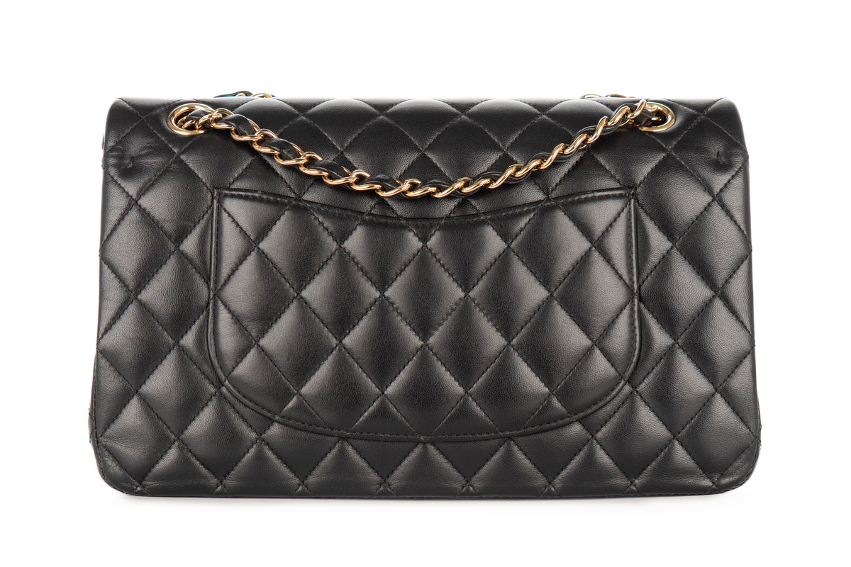 Chanel Medium Double Classic Flap Black Lambskin Gold Hardware - view 3