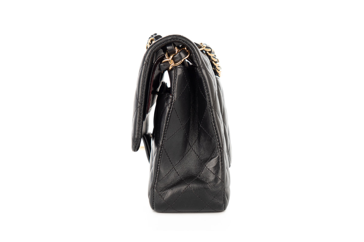 Chanel Medium Double Classic Flap Black Lambskin Gold Hardware - view 4