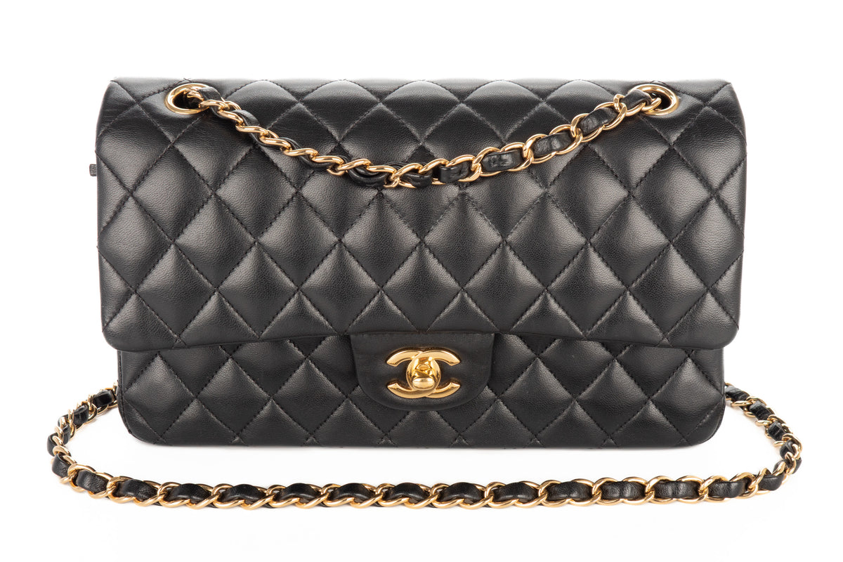 Chanel Medium Double Classic Flap Black Lambskin Gold Hardware - view 8