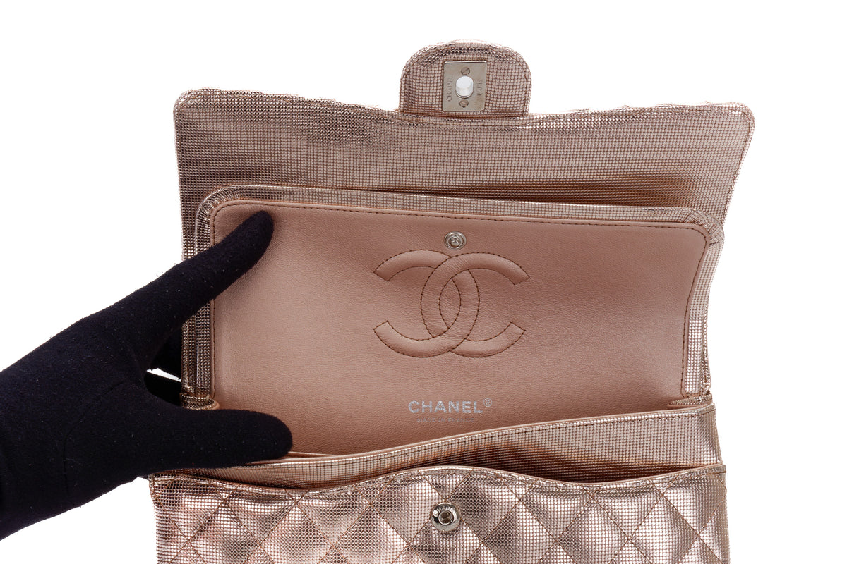 Chanel Medium Double Flap Quilted Pixel Effect Calfskin Silver Hardware - view 10