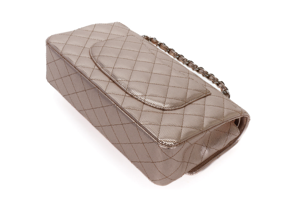 Chanel Medium Double Flap Quilted Pixel Effect Calfskin Silver Hardware - view 15