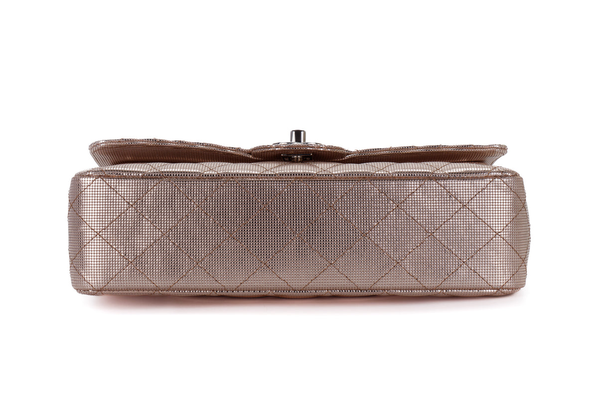 Chanel Medium Double Flap Quilted Pixel Effect Calfskin Silver Hardware - view 6