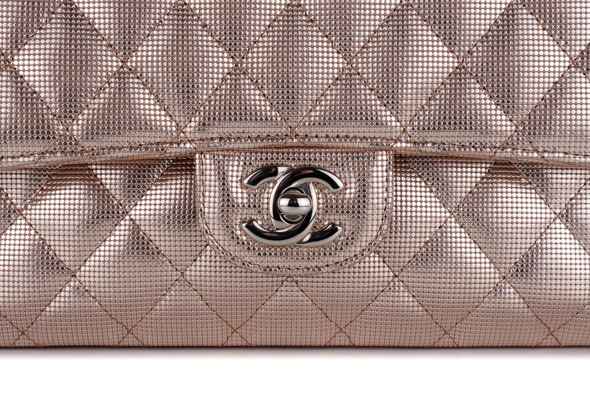Chanel Medium Double Flap Quilted Pixel Effect Calfskin Silver Hardware - view 7