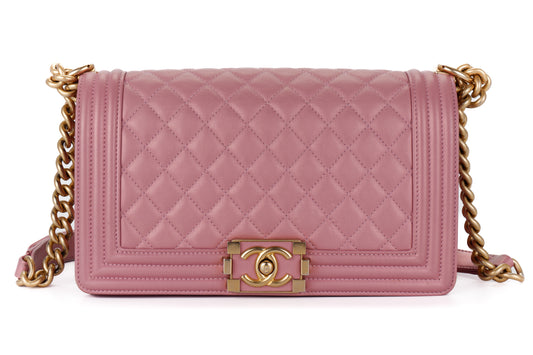 Chanel Medium Boy Pale Pink Goatskin Gold Hardware - view 1