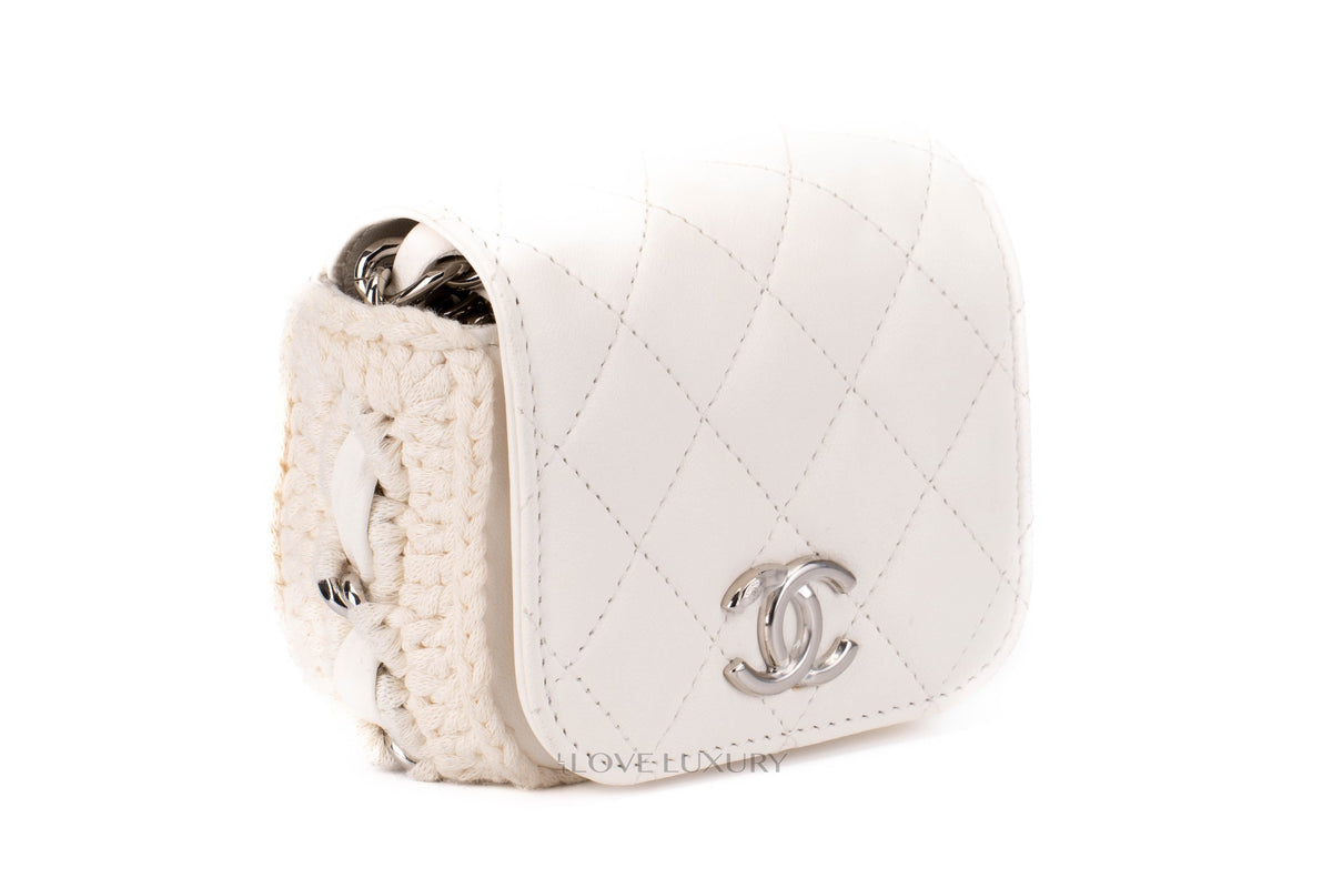 Chanel Micro Bag White Lambskin - view 2