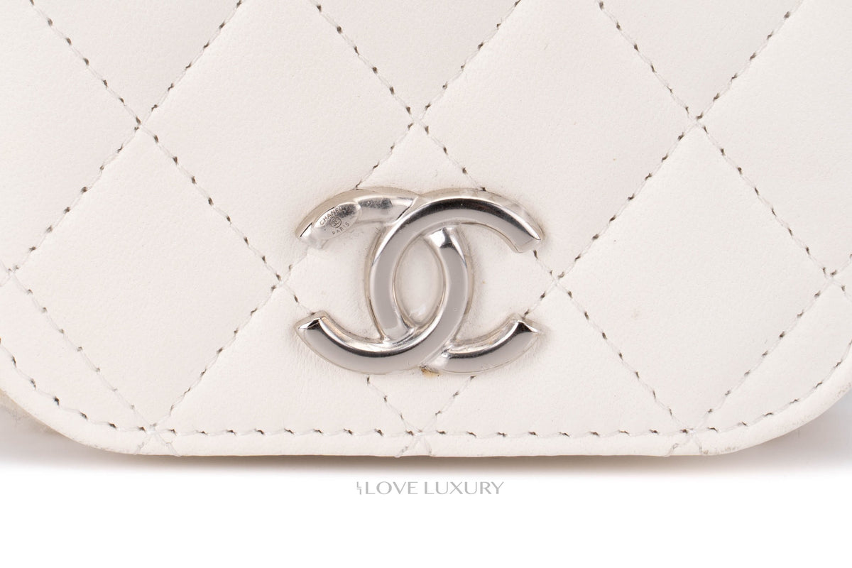 Chanel Micro Bag White Lambskin - view 7