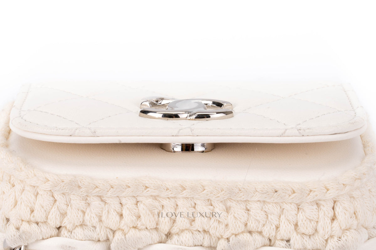 Chanel Micro Bag White Lambskin - view 8