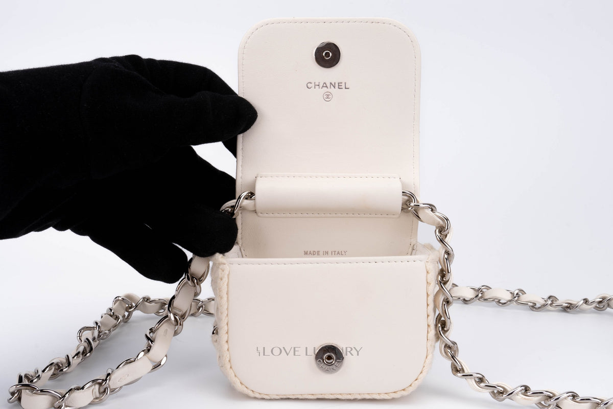 Chanel Micro Bag White Lambskin - view 9