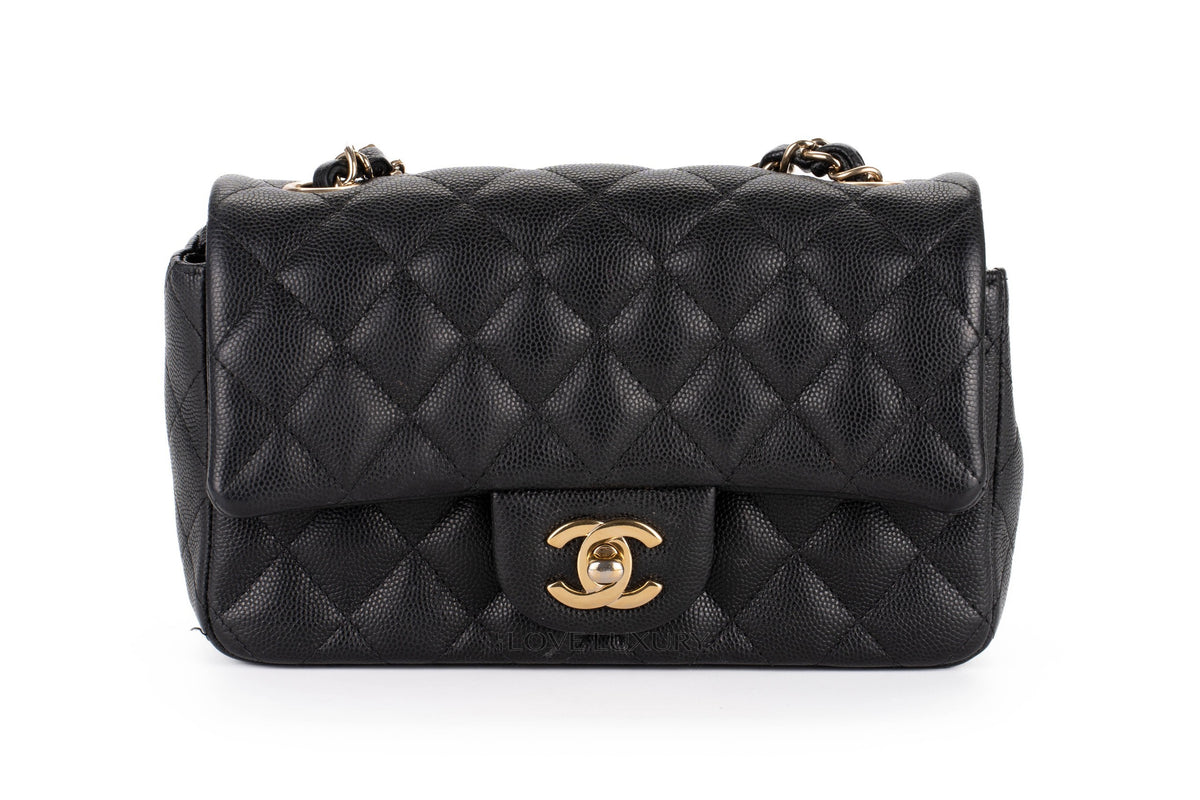 Chanel Mini Rectangular Bag Black Caviar Gold Hardware - view 1